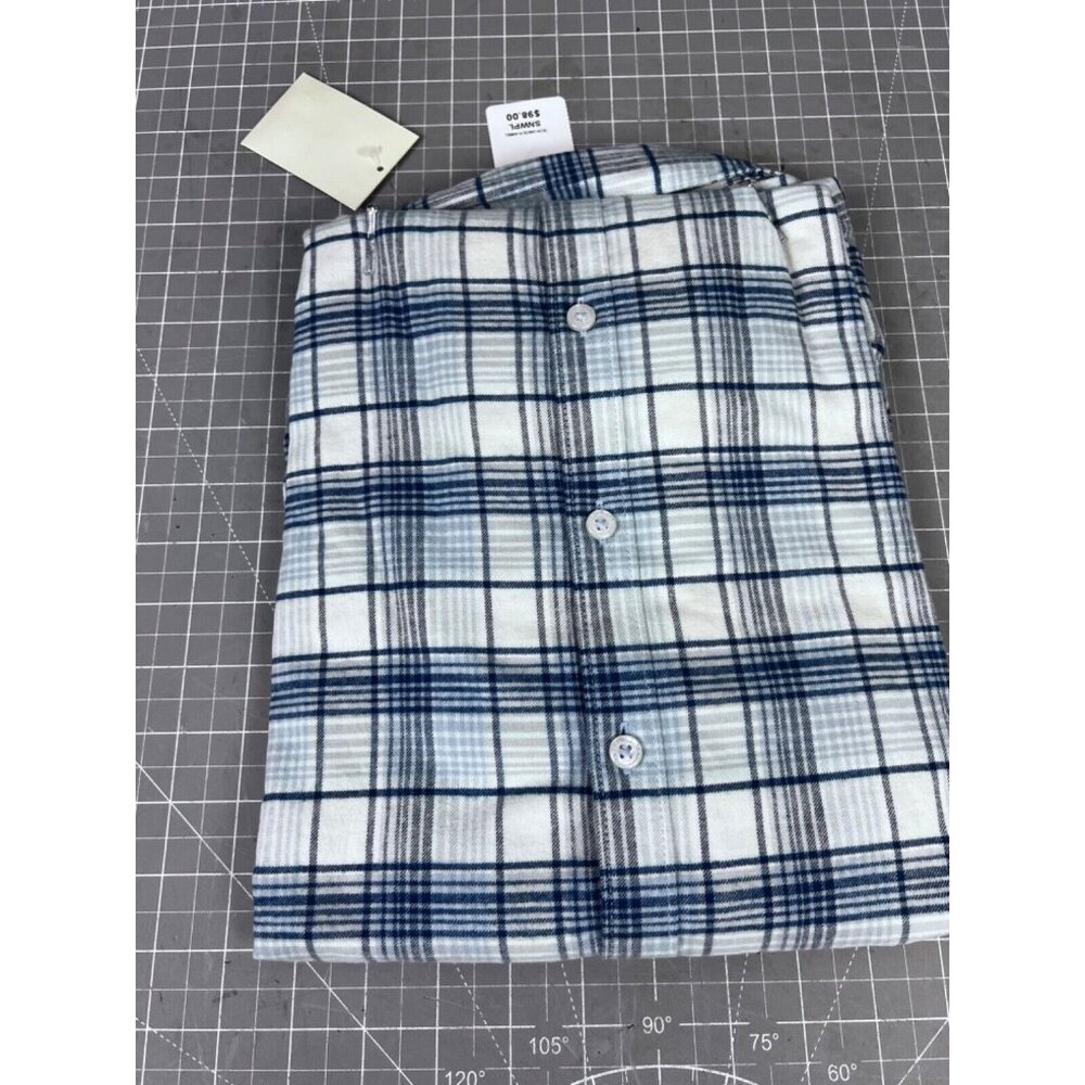 Orvis Mens Tech Check Flannel Long Sleeve Shirt XL Blue/White Plaid - Picture 6 of 9